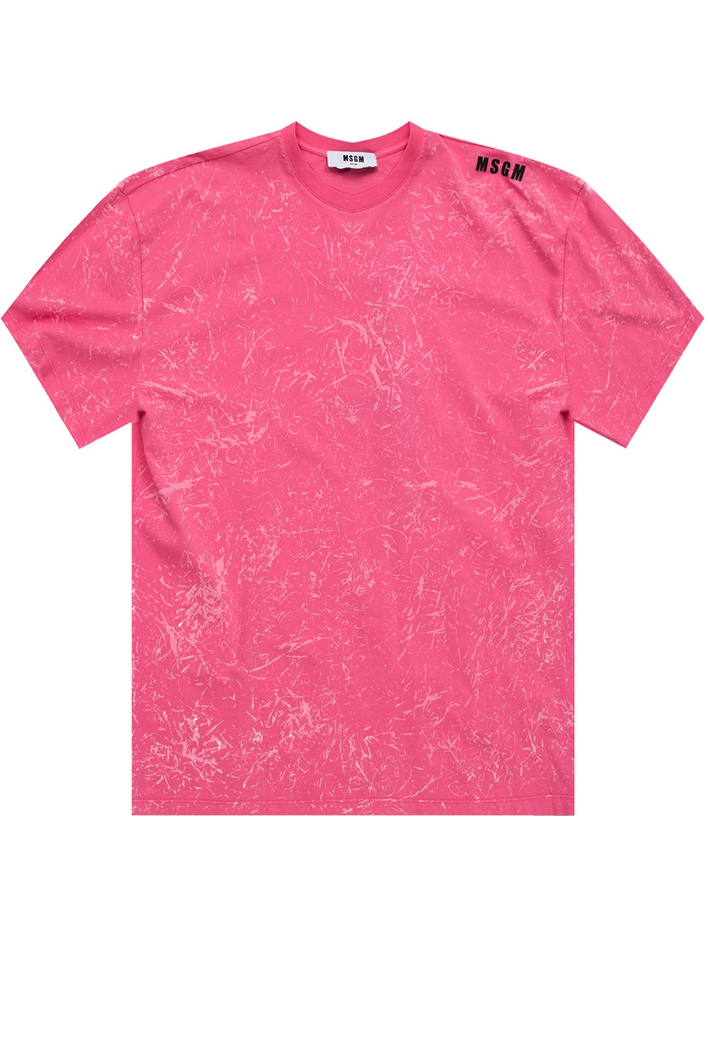 half-sleeve silk T-shirt | Patterned T-shirt MSGM